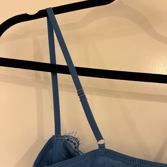 Urban Outfitters Coquette Blue Brenna Bustier Stretch Corset Mini Dress S Petite - Picture 8 of 9